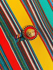 Blazer in crèpe di seta a righe multicolor 