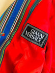 Blazer in crèpe di seta a righe multicolor 