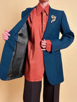 Blazer in lana verde petrolio “Lebole Giovane Jet 20”