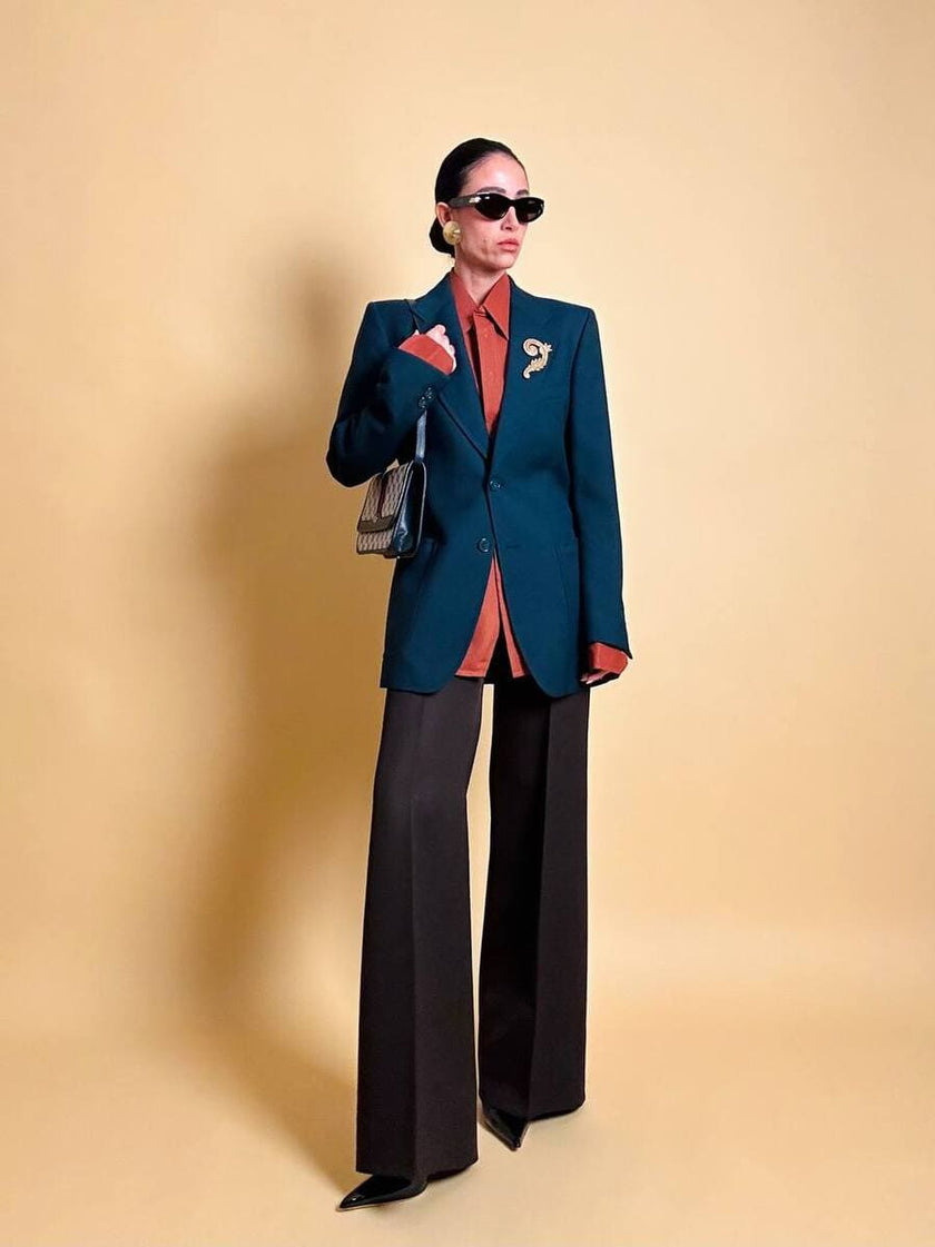 Blazer in lana verde petrolio “Lebole Giovane Jet 20”