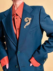 Blazer in lana verde petrolio “Lebole Giovane Jet 20”