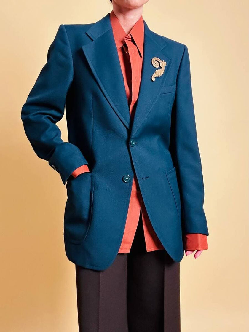 Blazer in lana verde petrolio “Lebole Giovane Jet 20”