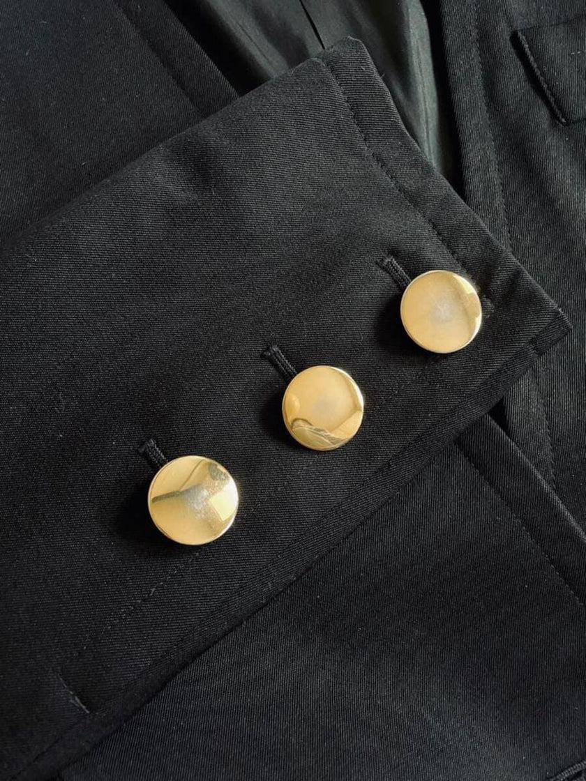 Blazer nero con maxi bottoni dorati Yves Saint Laurent