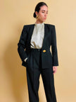 Blazer nero con maxi bottoni dorati Yves Saint Laurent