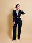 Blazer nero con maxi bottoni dorati Yves Saint Laurent