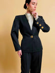 Blazer nero con maxi bottoni dorati Yves Saint Laurent