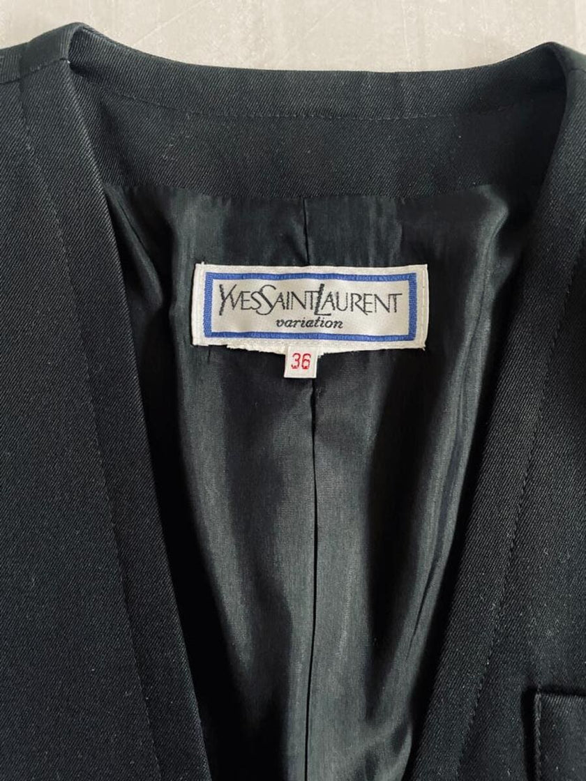 Blazer nero con maxi bottoni dorati Yves Saint Laurent