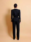 Blazer nero con maxi bottoni dorati Yves Saint Laurent