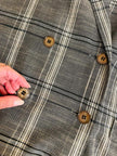 Blazer oversize fantasia tartan “Aubergine”
