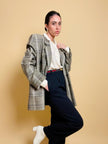 Blazer oversize fantasia tartan “Aubergine”