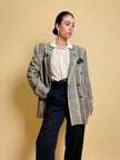 Blazer oversize fantasia tartan “Aubergine”