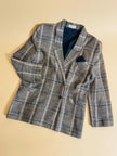 Blazer oversize fantasia tartan “Aubergine”