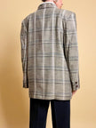 Blazer oversize fantasia tartan “Aubergine”