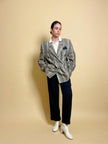 Blazer oversize fantasia tartan “Aubergine”