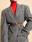 Blazer Yves Saint Laurent in lana fantasia pied de poule multicolor