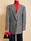 Blazer Yves Saint Laurent in lana fantasia pied de poule multicolor