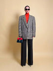 Blazer Yves Saint Laurent in lana fantasia pied de poule multicolor