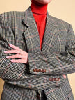 Blazer Yves Saint Laurent in lana fantasia pied de poule multicolor