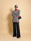 Blazer Yves Saint Laurent in lana fantasia pied de poule multicolor