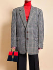 Blazer Yves Saint Laurent in lana fantasia pied de poule multicolor