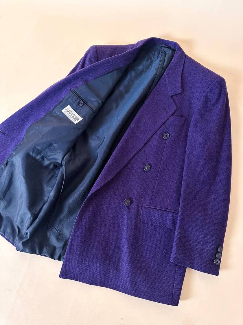 Blazer oversize in lana mélange viola “Gianandrea Cataneo”