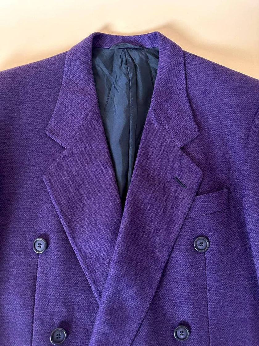 Blazer oversize in lana mélange viola “Gianandrea Cataneo”