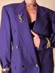 Blazer oversize in lana mélange viola “Gianandrea Cataneo”