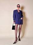 Blazer oversize in lana mélange viola “Gianandrea Cataneo”