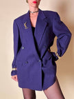 Blazer oversize in lana mélange viola “Gianandrea Cataneo”
