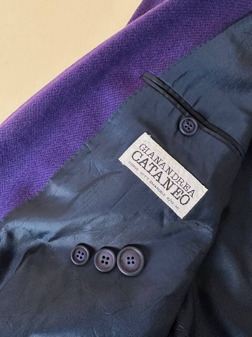 Blazer oversize in lana mélange viola “Gianandrea Cataneo”