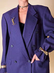 Blazer oversize in lana mélange viola “Gianandrea Cataneo”