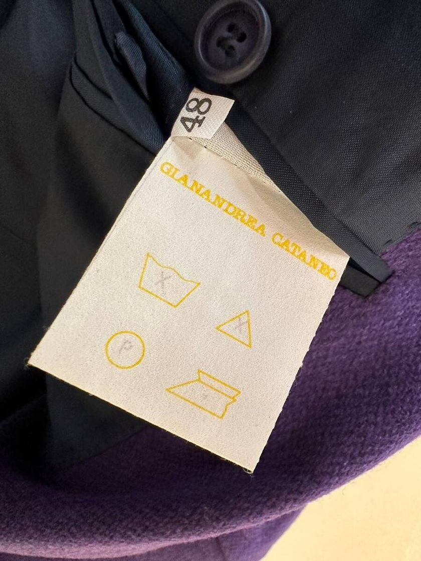 Blazer oversize in lana mélange viola “Gianandrea Cataneo”
