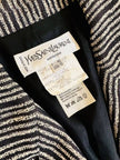 Blazer vintage Yves Saint Laurent a righe verticali panna e nero