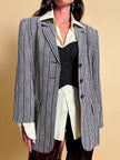 Blazer vintage Yves Saint Laurent a righe verticali panna e nero