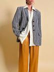 Blazer vintage Yves Saint Laurent a righe verticali panna e nero