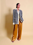 Blazer vintage Yves Saint Laurent a righe verticali panna e nero