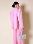 Blazer rosa con bottone gioiello in madreperla “Yves Saint Laurent”