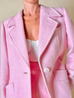 Blazer rosa con bottone gioiello in madreperla “Yves Saint Laurent”