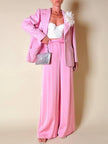 Blazer rosa con bottone gioiello in madreperla “Yves Saint Laurent”