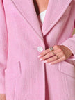 Blazer rosa con bottone gioiello in madreperla “Yves Saint Laurent”