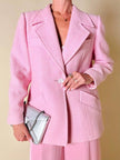 Blazer rosa con bottone gioiello in madreperla “Yves Saint Laurent”