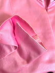 Blazer rosa con maxi fiori in paillettes nere 