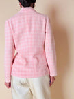 Blazer rosa con maxi bottoni intarsiati di madreperla “Gai Mattiolo Couture”