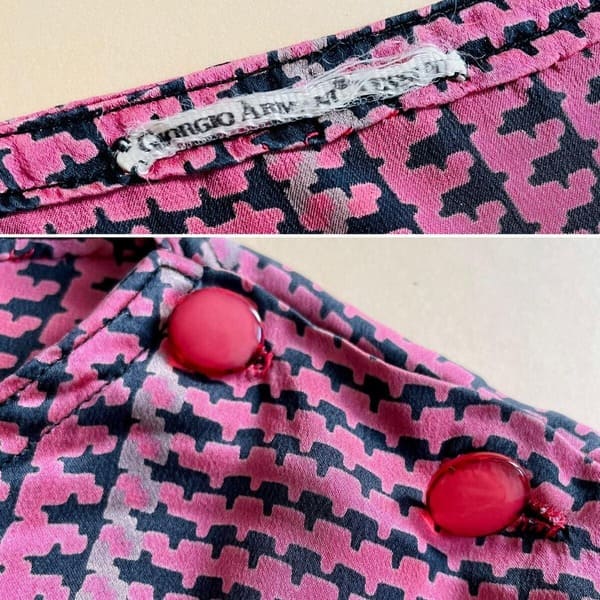 Blusa de seda príncipe de Gales Giorgio Armani