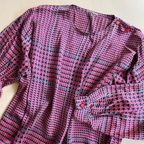 Blusa de seda príncipe de Gales Giorgio Armani