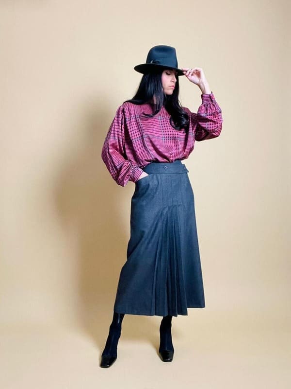 Blusa de seda príncipe de Gales Giorgio Armani