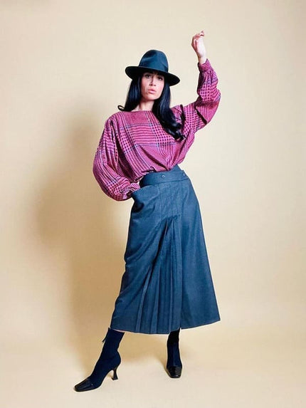 Blusa in seta principe di Galles Giorgio Armani