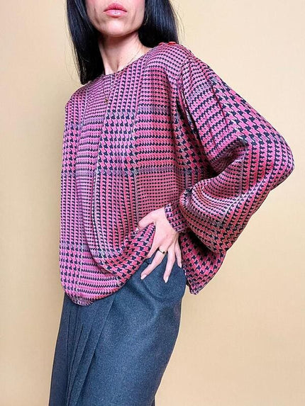 Blusa in seta principe di Galles Giorgio Armani