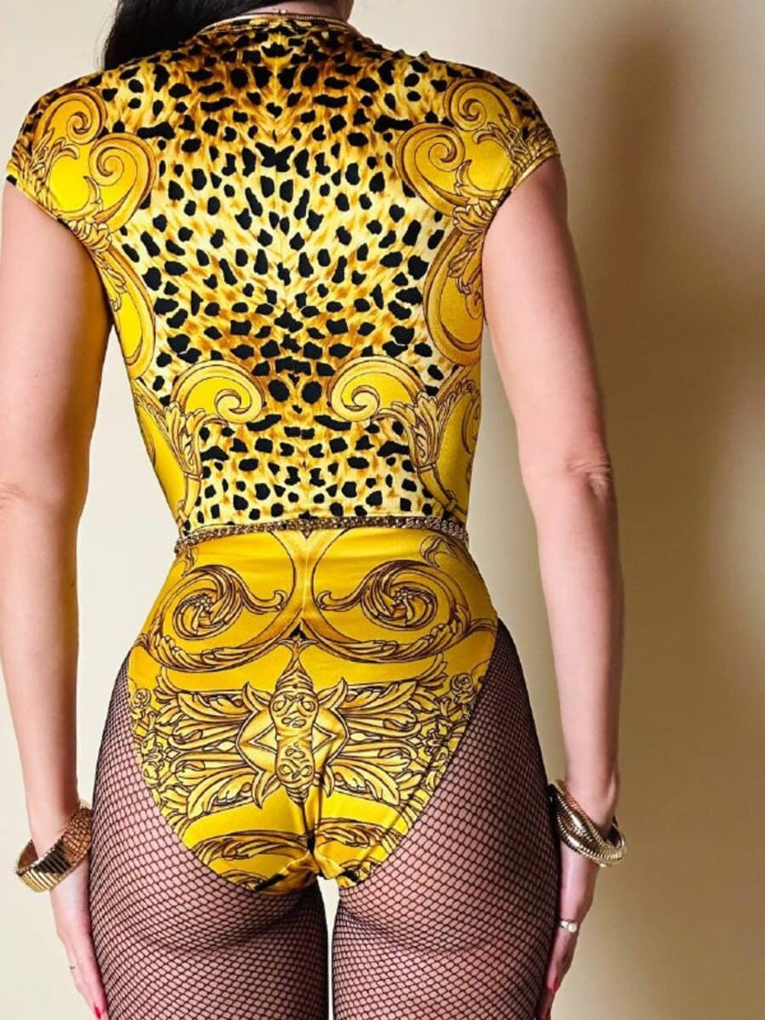 Body fantasia barocca/leopardata “Istante” by Versace