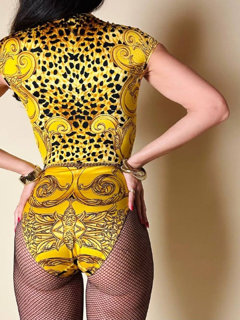 Body fantasia barocca/leopardata “Istante” by Versace